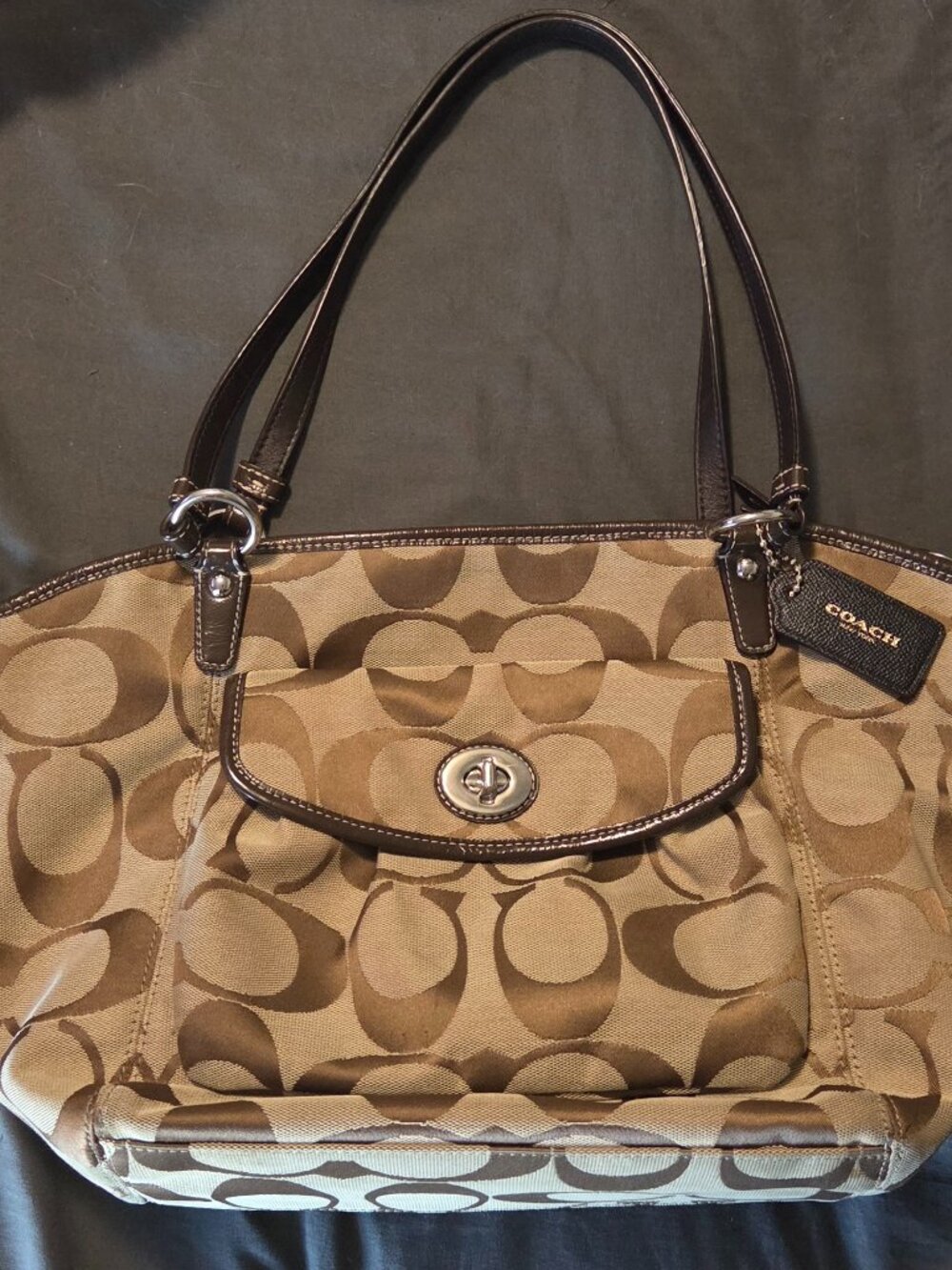 *LIKE NEW! Coach Signature Shoulder and Handbag (Brown & Taupe)*